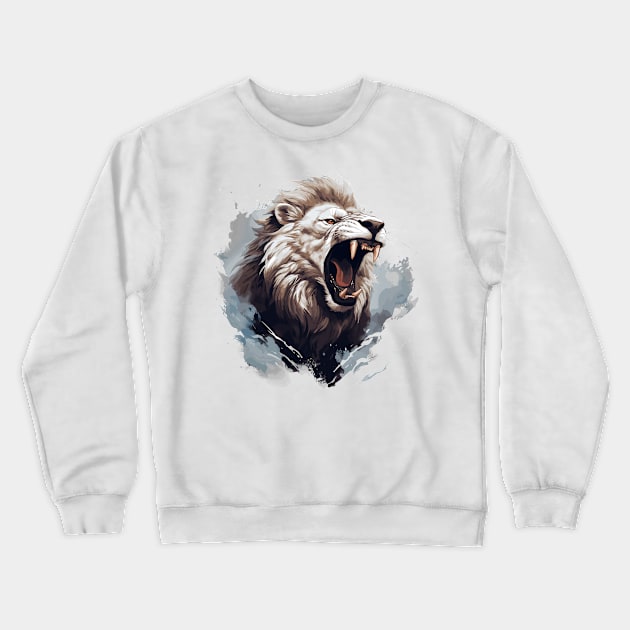 Roaring Lion In A Cloud Crewneck Sweatshirt by Graceful Designs